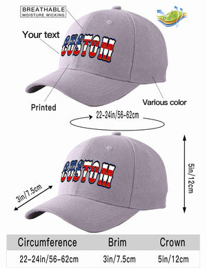 Custom Gray Vintage USA Flag-Gold Curved Eaves Sport Baseball Cap Design for Men/Women/Youth