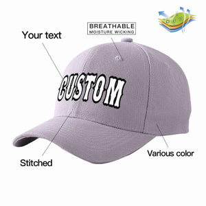 Conception de casquette de baseball de sport incurvée personnalisée gris blanc-noir pour hommes/femmes/jeunes