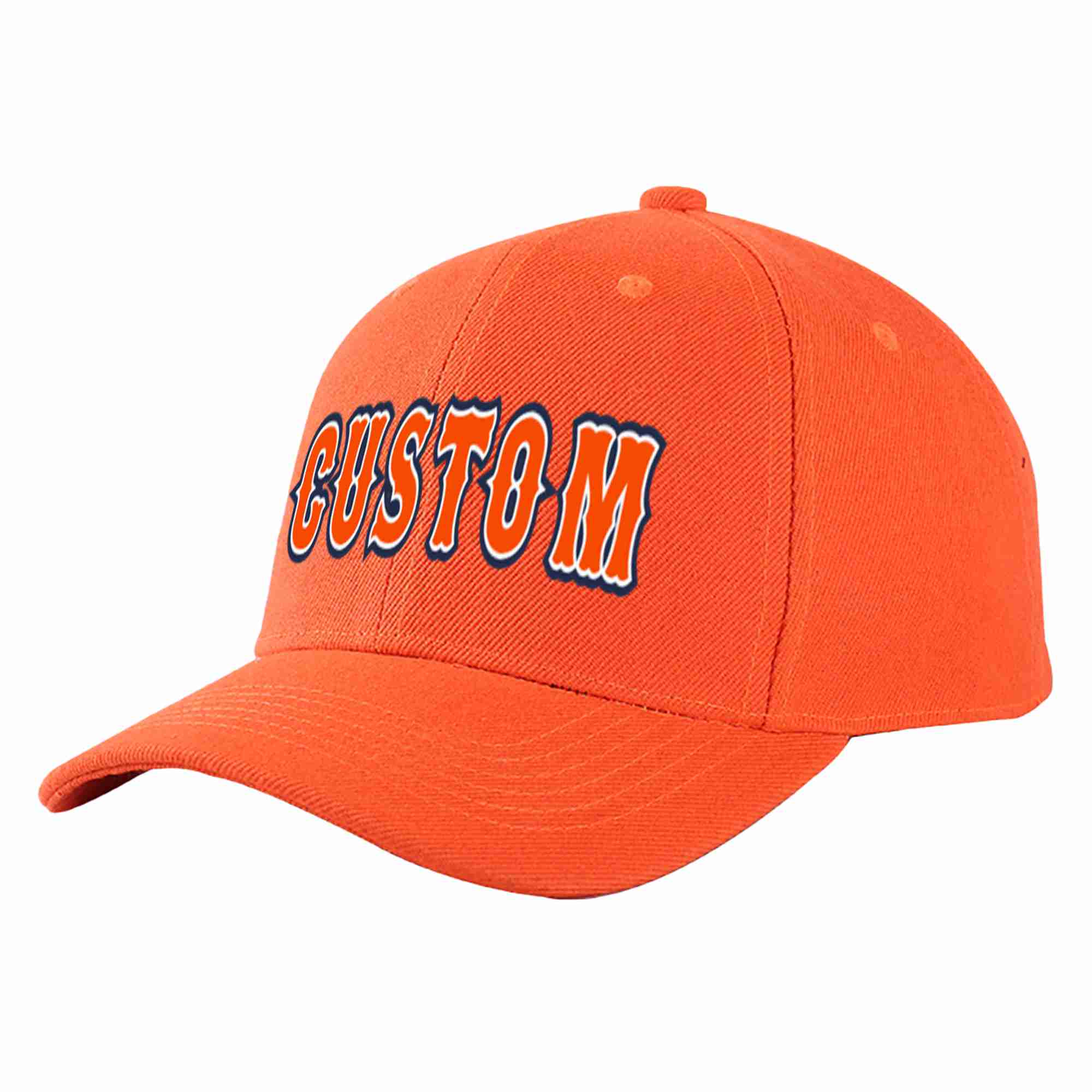 Custom Tangerine Orange-White Curved Eaves Sport Baseball Cap Design for Men/Women/Youth