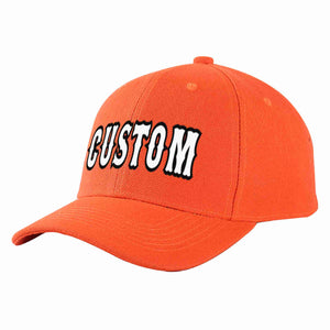 Conception personnalisée de casquette de baseball de sport incurvée blanc-noir mandarine pour hommes/femmes/jeunes