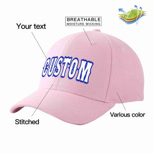 Custom Pink White-Royal Curved Eaves Sport Baseball Cap Design for Men/Women/Youth