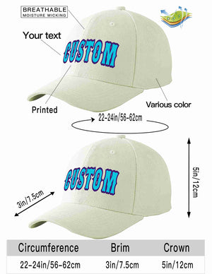 Custom Cream Light Blue-Purple Curved Eaves Sport Baseball Cap Design for Men/Women/Youth