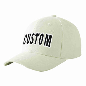 Conception personnalisée de casquette de baseball de sport incurvée noir-blanc crème pour hommes/femmes/jeunes