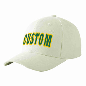 Casquette de baseball de sport incurvée Kelly vert-or crème personnalisée pour hommes/femmes/jeunes