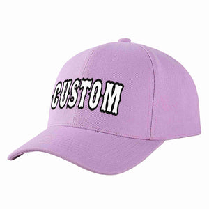 Custom Light Purple White-Black Curved Eaves Sport Baseball Cap Design for Men/Women/Youth