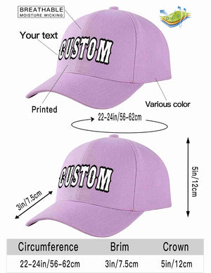 Custom Light Purple White-Black Curved Eaves Sport Baseball Cap Design for Men/Women/Youth