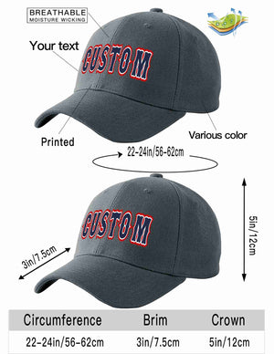 Custom Dark Gray Navy-White Curved Eaves Sport Baseball Cap Design for Men/Women/Youth