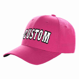 Custom Rose Red White-Black Curved Eaves Sport Baseball Cap Design for Men/Women/Youth