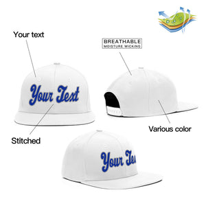 Custom White Royal-Grey Casual Sport Baseball Cap