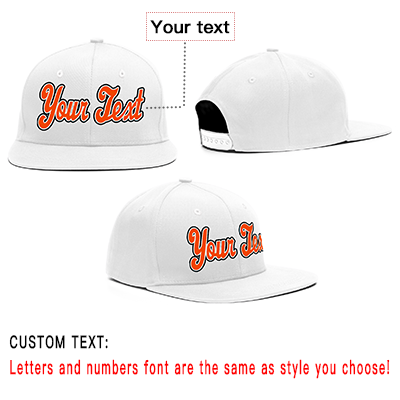 Custom White Orange Sport Baseball Cap
