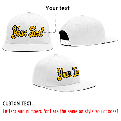 Custom White Yellow Casual Sport Baseball Cap