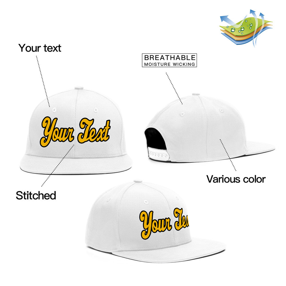 Casquette de baseball sport décontractée jaune blanc personnalisée