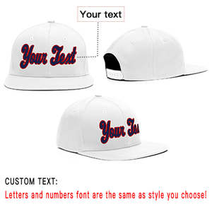 Custom White Red-Navy Casual Sport Baseball Cap