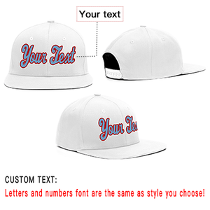 Custom White Lt Blue-Red Casual Sport Baseball Cap