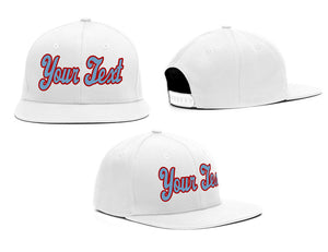 Custom White Lt Blue-Red Casual Sport Baseball Cap