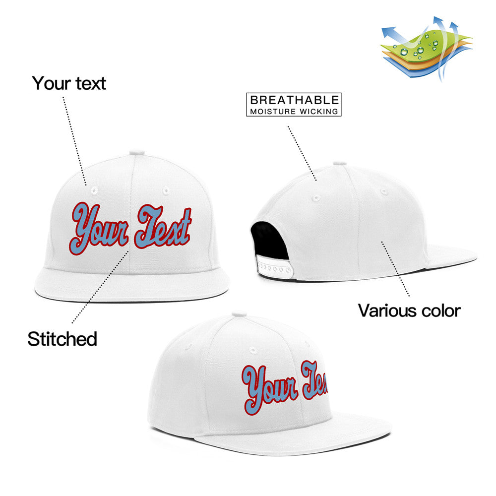 Custom White Red Royal Sport Baseball Cap