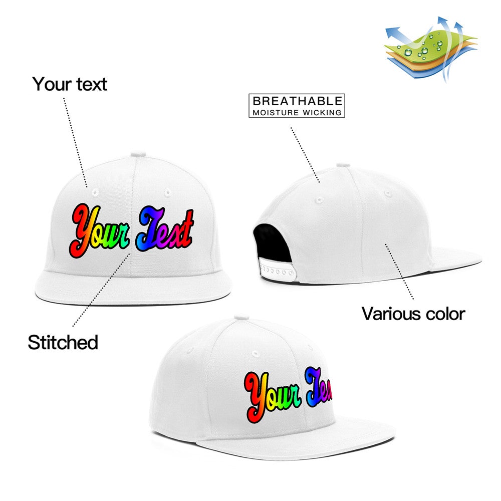 Custom White Gradient Casual Sport Baseball Cap