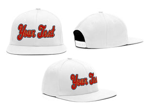 Custom White Red Casual Sport Baseball Cap