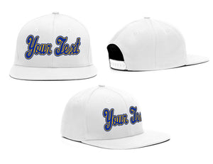 Custom White Royal-Yellow Casual Sport Baseball Cap