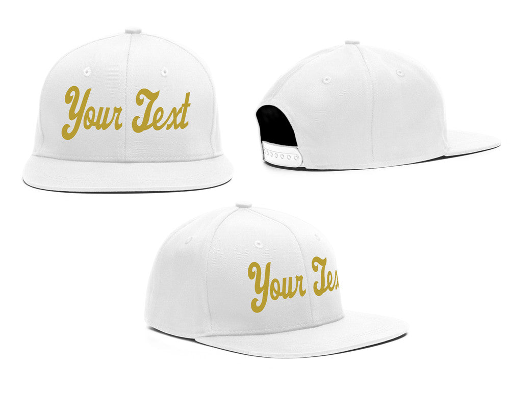 Custom White Yellow Casual Sport Baseball Cap