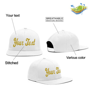 Custom White Yellow Casual Sport Baseball Cap