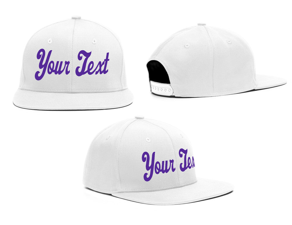 Custom White Purple Casual Sport Baseball Cap