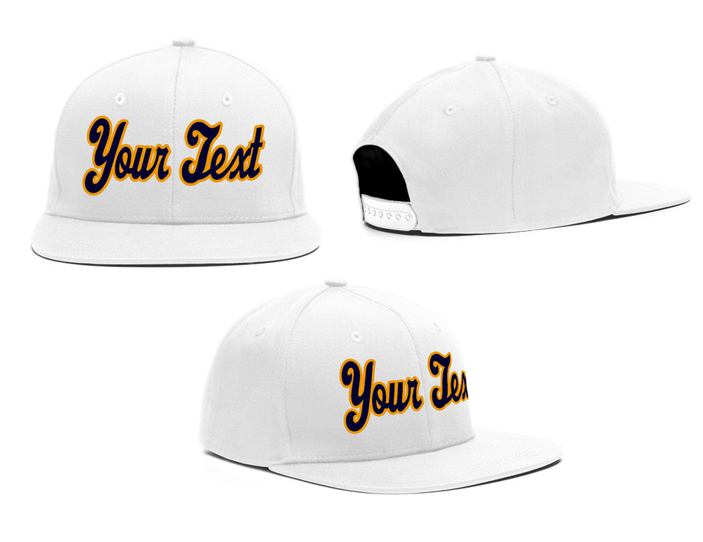 Custom White Navy Sport Baseball Cap