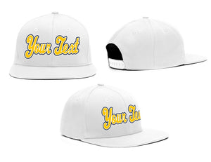 Custom White Yellow Casual Sport Baseball Cap