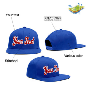 Custom Royal Red-White Casual Sport Baseball Cap