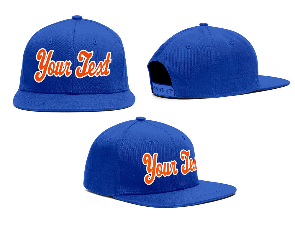 Custom Royal Orange-White Sport Baseball Cap