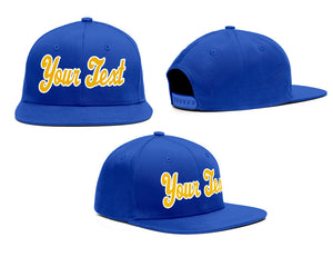 Custom Royal Yellow-White Casual Sport Baseball Cap