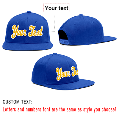 Custom Royal Yellow-White Casual Sport Baseball Cap