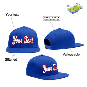 Custom Royal White-Red Casual Sport Baseball Cap