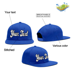 Custom Royal White-Black Casual Sport Baseball Cap