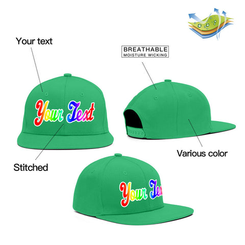 Custom Green Gradient Casual Sport Baseball Cap