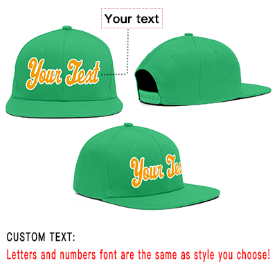 Custom Kelly Green White-Blue Casual Sport Baseball Cap