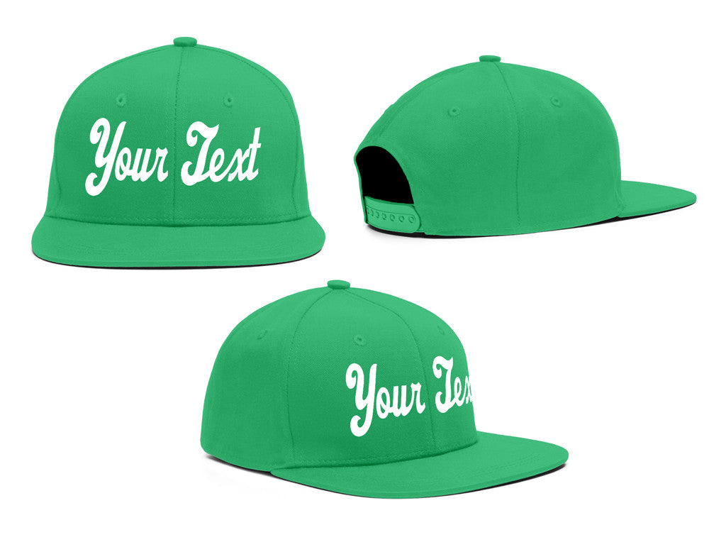 Custom Kelly Green White Casual Sport Baseball Cap