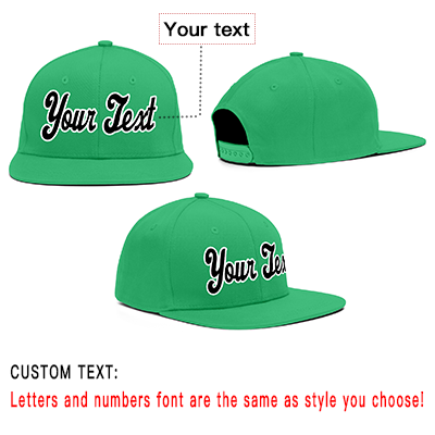 Custom Kelly Green Black-White Casual Sport Baseball Cap