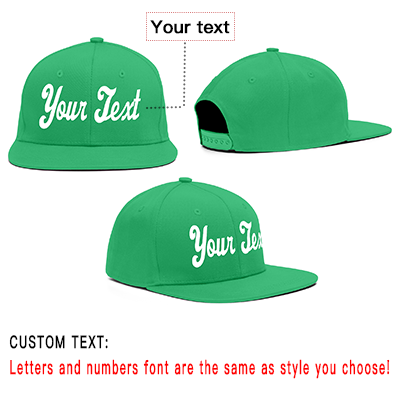 Custom Kelly Green White Casual Sport Baseball Cap