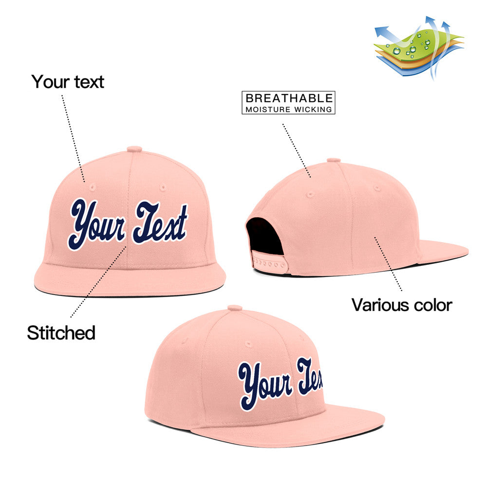 Custom Pink White-Black Sport Baseball Cap