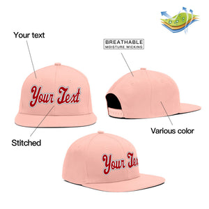 Custom Pink Red Casual Sport Baseball Cap