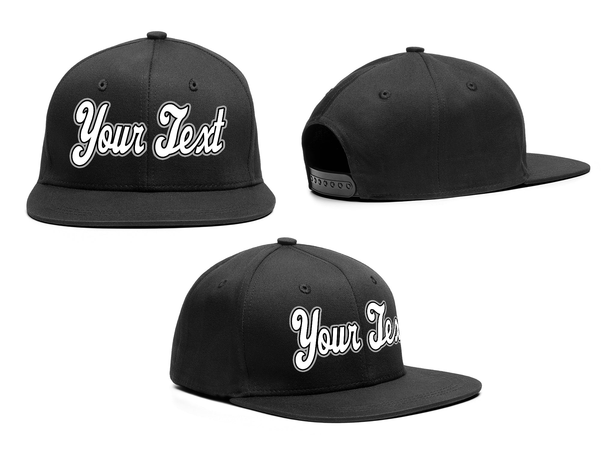 Custom Black White Sport Baseball Cap