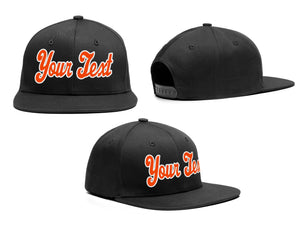 Custom Black White-Orange Sport Baseball Cap