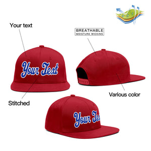 Custom Red Royal-White Casual Sport Baseball Cap