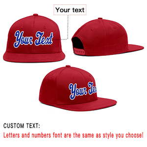 Custom Red Royal-White Casual Sport Baseball Cap