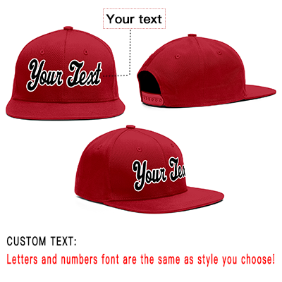 Custom Red Black-White Casual Sport Baseball Cap