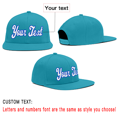 Custom Aqua White-Blue Casual Sport Baseball Cap