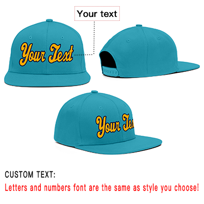 Custom Aqua Yellow-Navy Casual Sport Baseball Cap