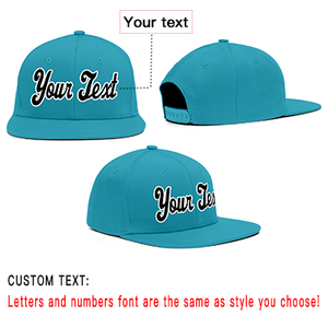 Custom Aqua Black-White Casual Sport Baseball Cap