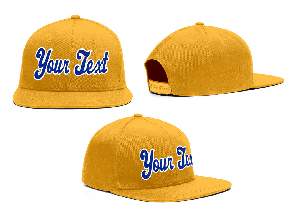 Custom Yellow Royal-White Casual Sport Baseball Cap